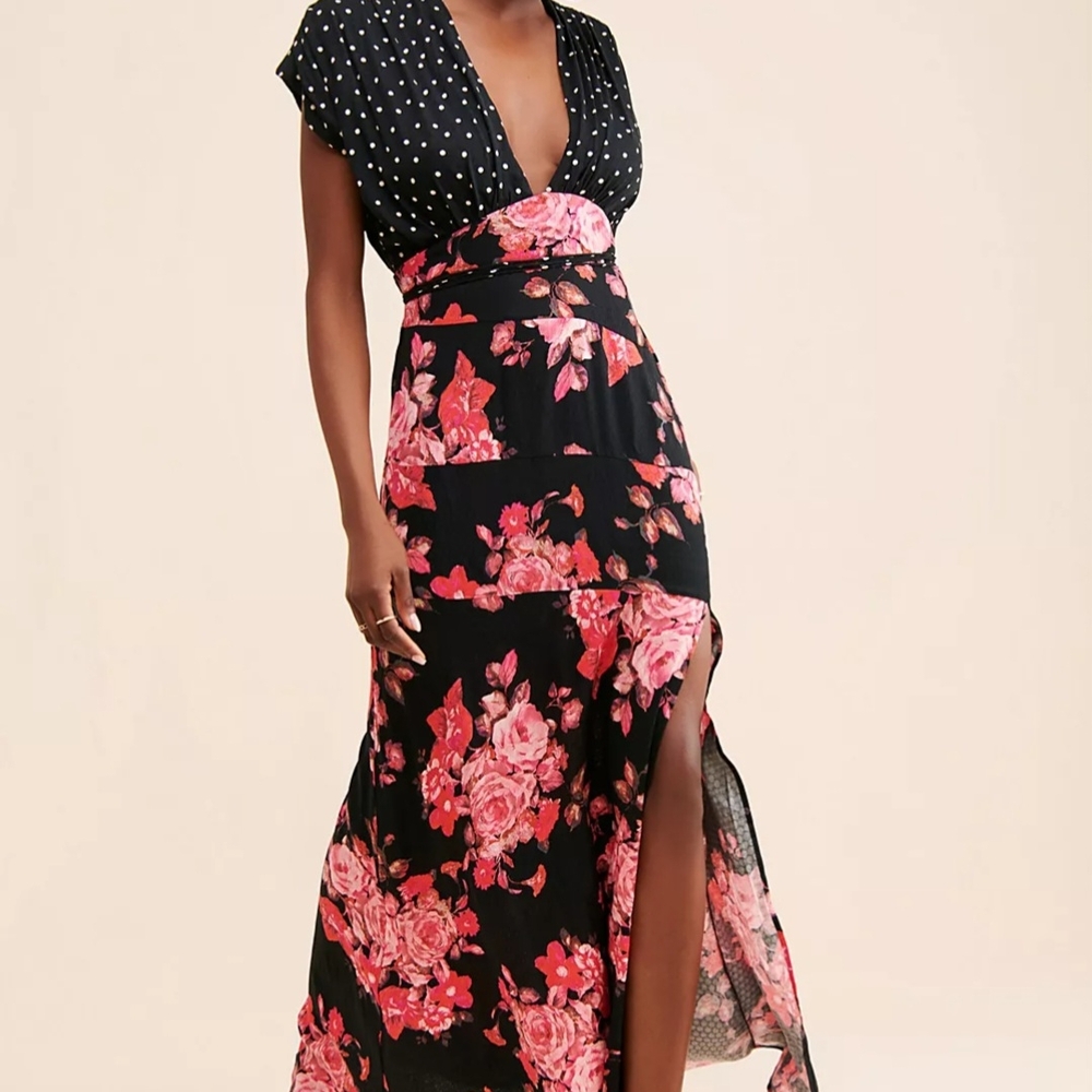 Free People Juniper Maxi Dress. Floral And Polkadot. Size Large